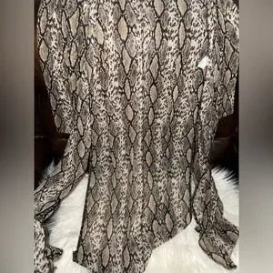 Snake Print Long Sleeve swim wear cover up
